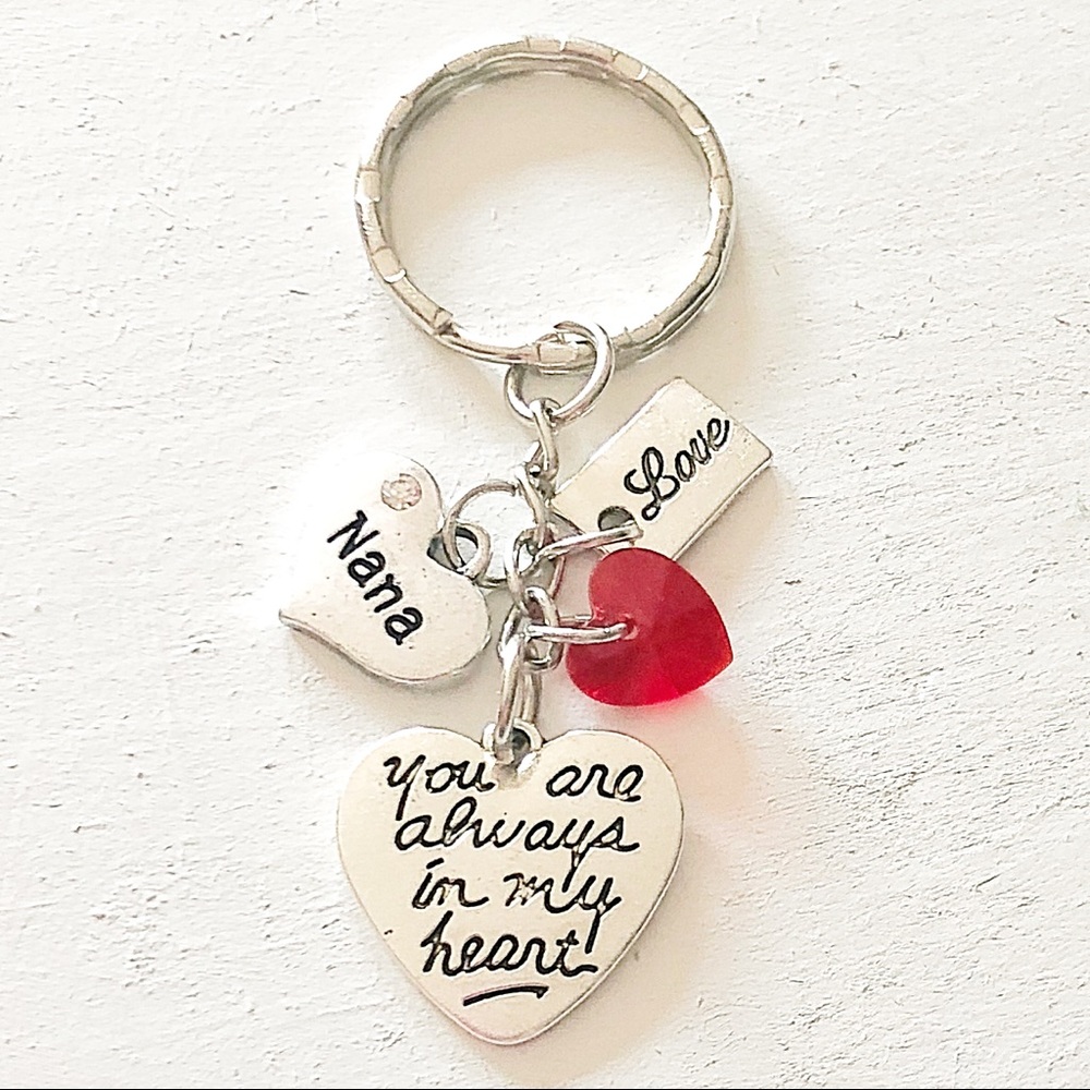 Personalized ♥️ Nana Silver Charm Keychain Gift